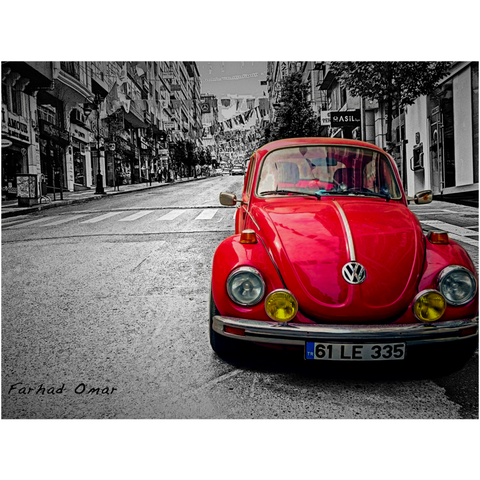 VW Beetle on City Street